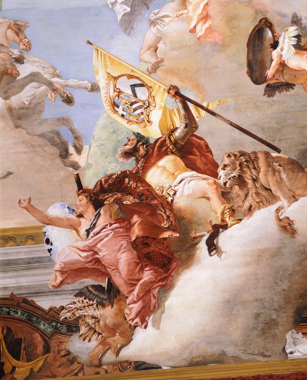 Düğün Alegorisi, Giambattista Tiepolo (1696-1770), fresk, detay, Nikah Alegorisi Odasının Tavanı, Ca
