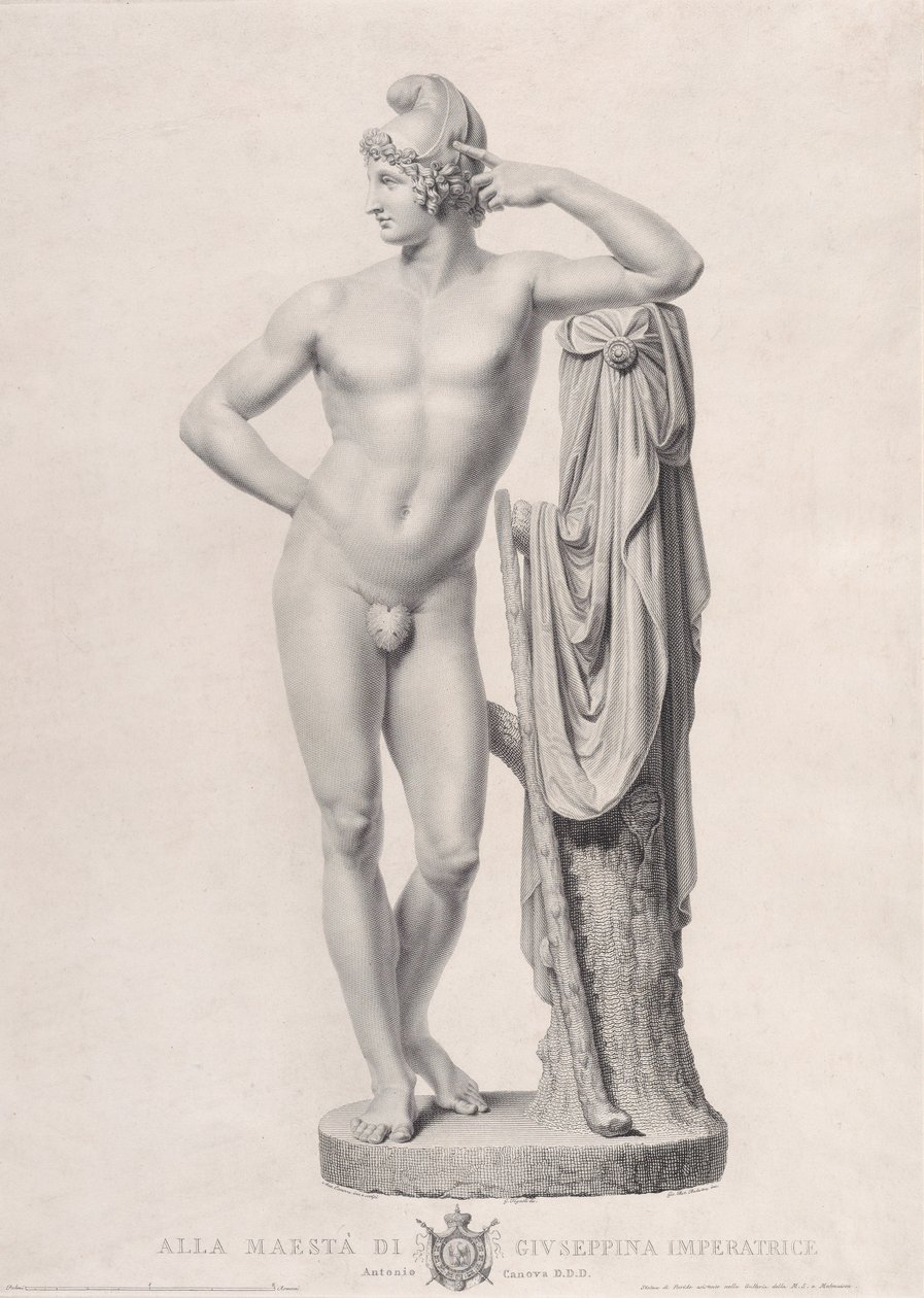 Bir ağaç kütüğüne yaslanmış Paris, 1817. by Giovanni Battista Balestra