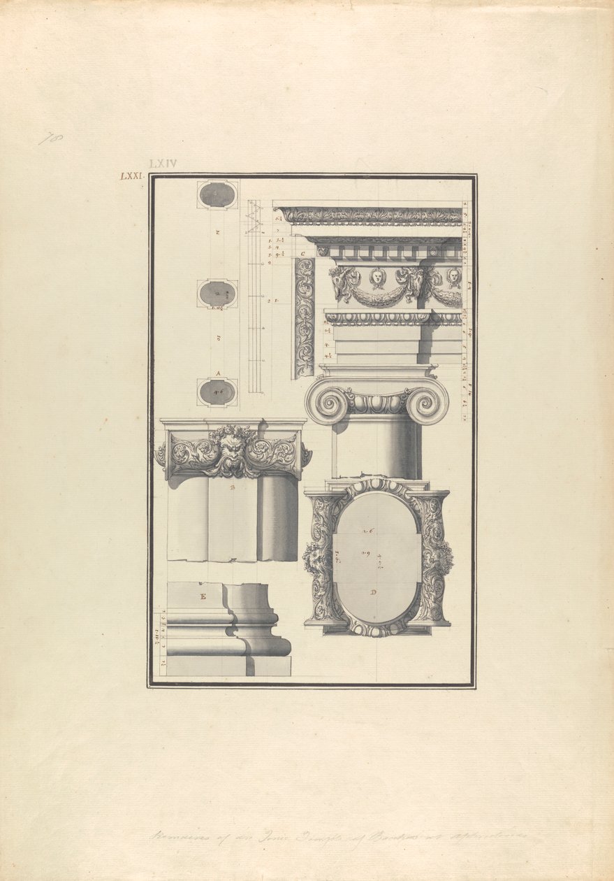 Aphrodisias'ta İyonik Bacchus Tapınağı kalıntıları by Giovanni Battista Borra