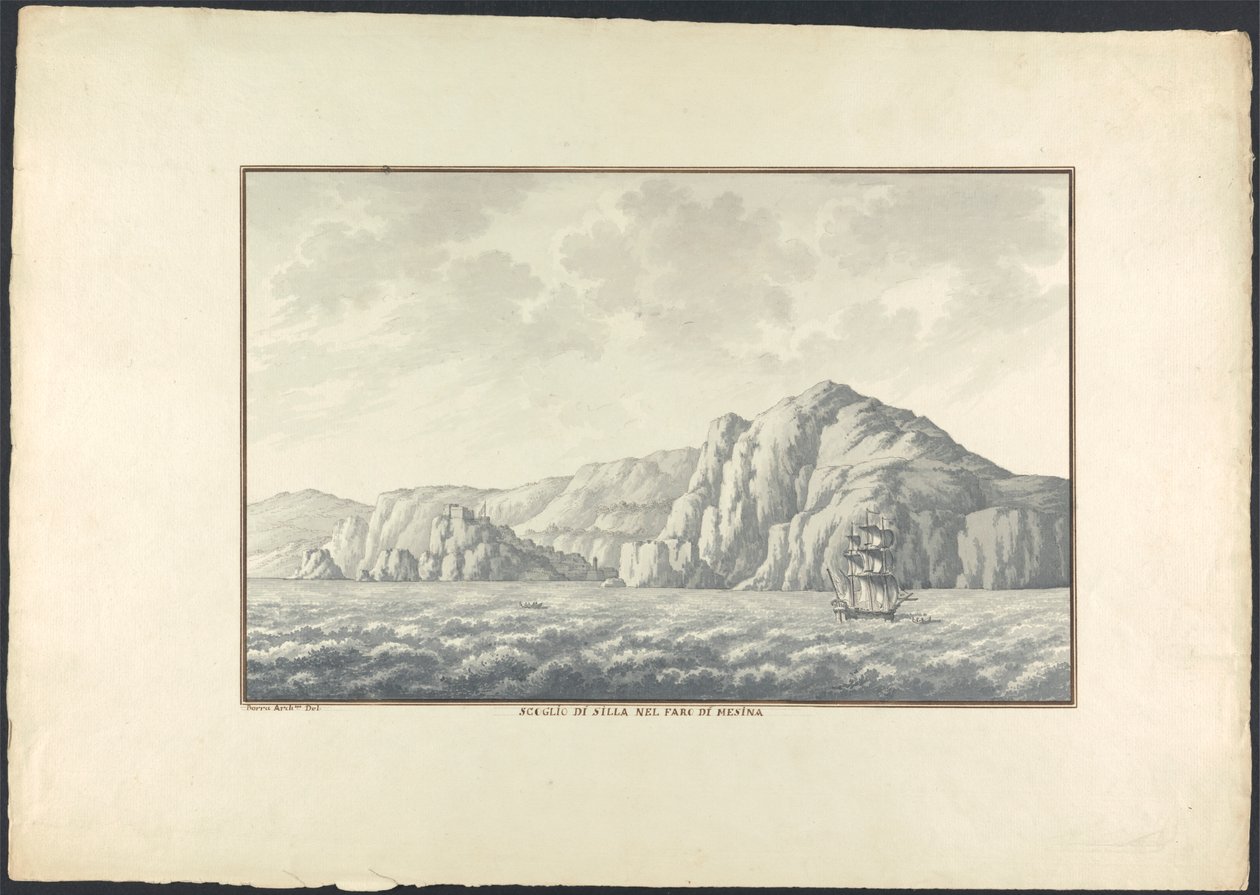 Mesina Deniz Feneri'ndeki Scoglio di Silla by Giovanni Battista Borra