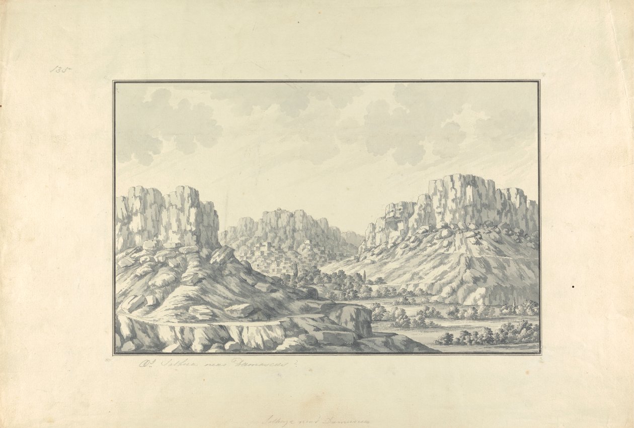 Şam yakınlarındaki Tepe Kasabalarının veya Harabelerin Görünümü by Giovanni Battista Borra