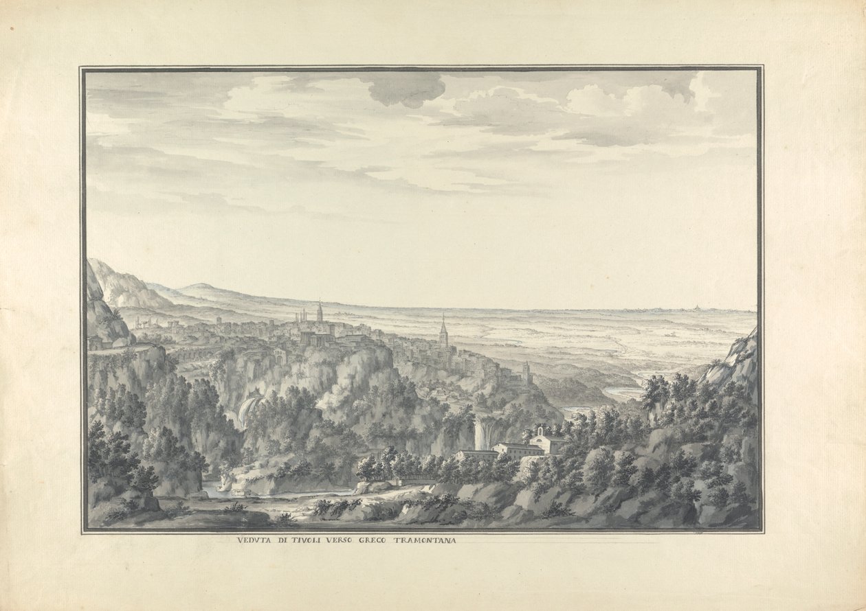 Kuzey Rüzgarı Yönünde Tivoli'nin Görünümü by Giovanni Battista Borra