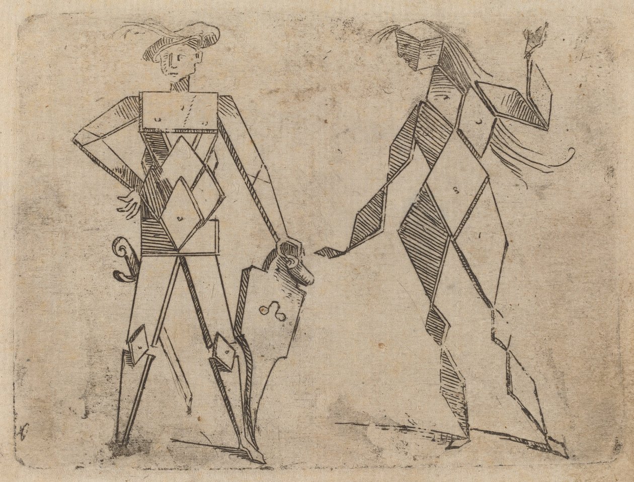 "Bizzarie di çeşitli Figürler"den by Giovanni Battista Bracelli