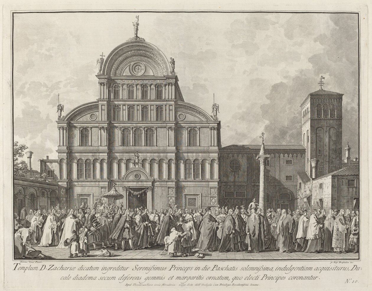 Doge'nin 17631766 Paskalya Günü'nde San Zaccaria'yı ziyareti. by Giovanni Battista Brostoloni