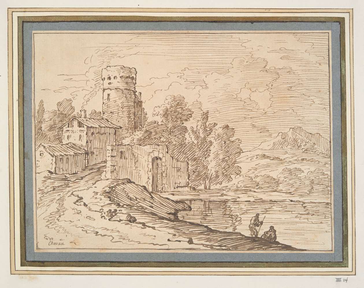 Suya Yakın Kale Manzarası by Giovanni Battista Busiri