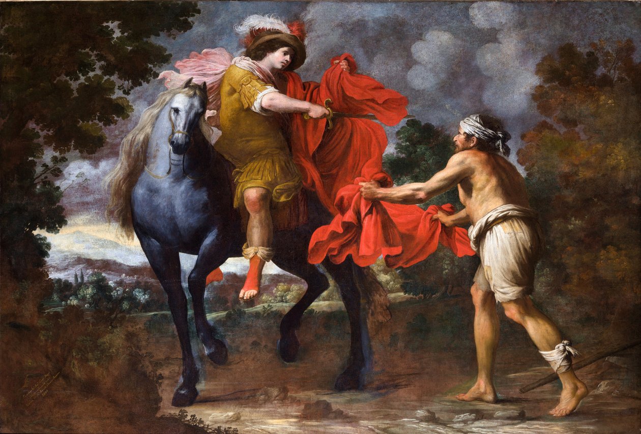 Aziz Martin ve dilenci by Giovanni Battista Carlone