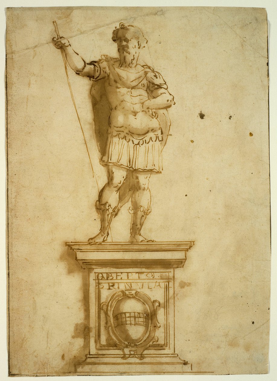 Bir Kaide Üzerinde Duran Savaşçı Heykeli by Giovanni Battista Castello