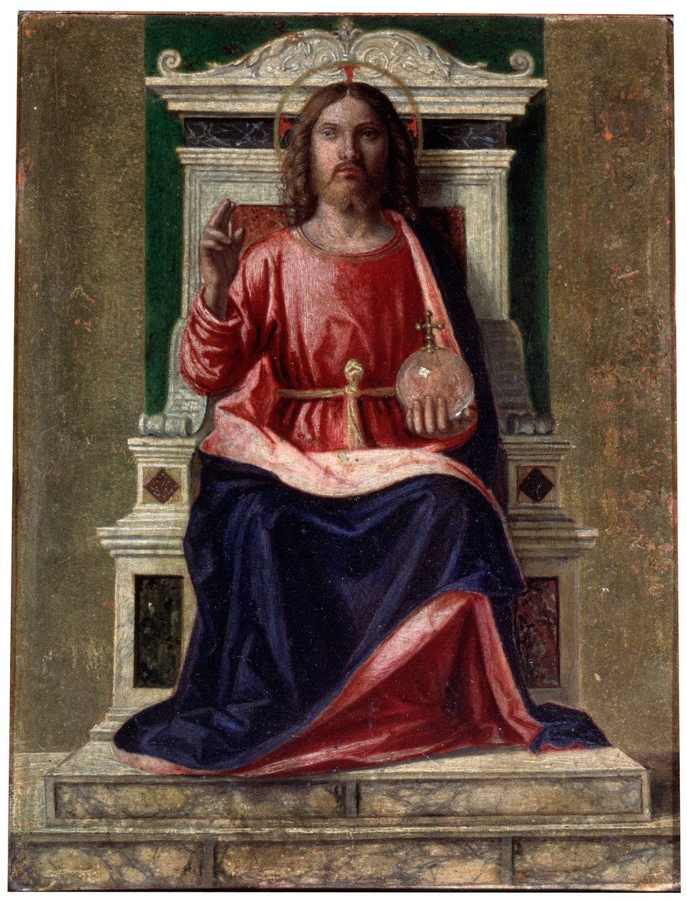 Enthroned Christ, Dünyanın Kurtarıcısı, c1505. by Giovanni Battista Cima da Conegliano