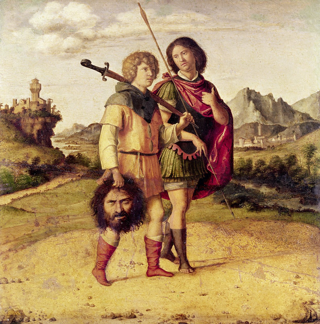 David ve Jonathan, c.1505-10 (tahta üzerine yağlı boya) by Giovanni Battista Cima da Conegliano