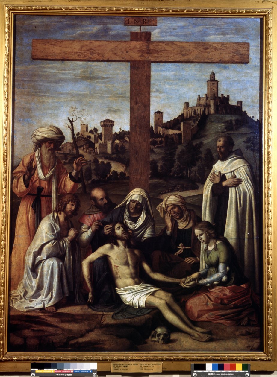 Çarmıhta ""Biriktirme"" Yazısı ""INRI"". Giovanni Battista Cima da Conegliano