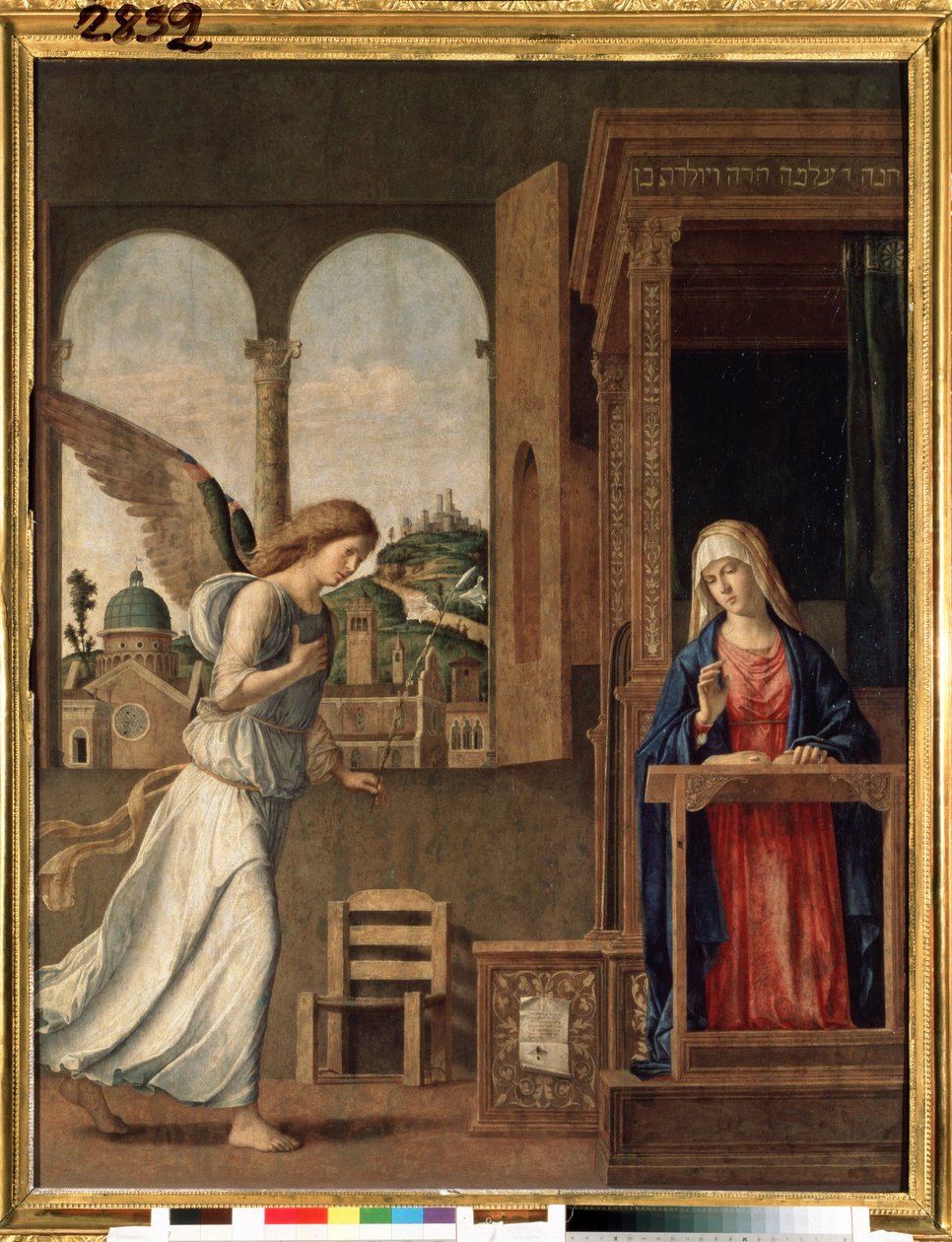 ""Duyuru"" (Müjde) Tablo Giovanni Battista Cima da Conegliano (1459-1517 dolaylarında) 1495 Dim. 136x107 cm Saint Petersburg, inziva yeri müzesi by Giovanni Battista Cima da Conegliano