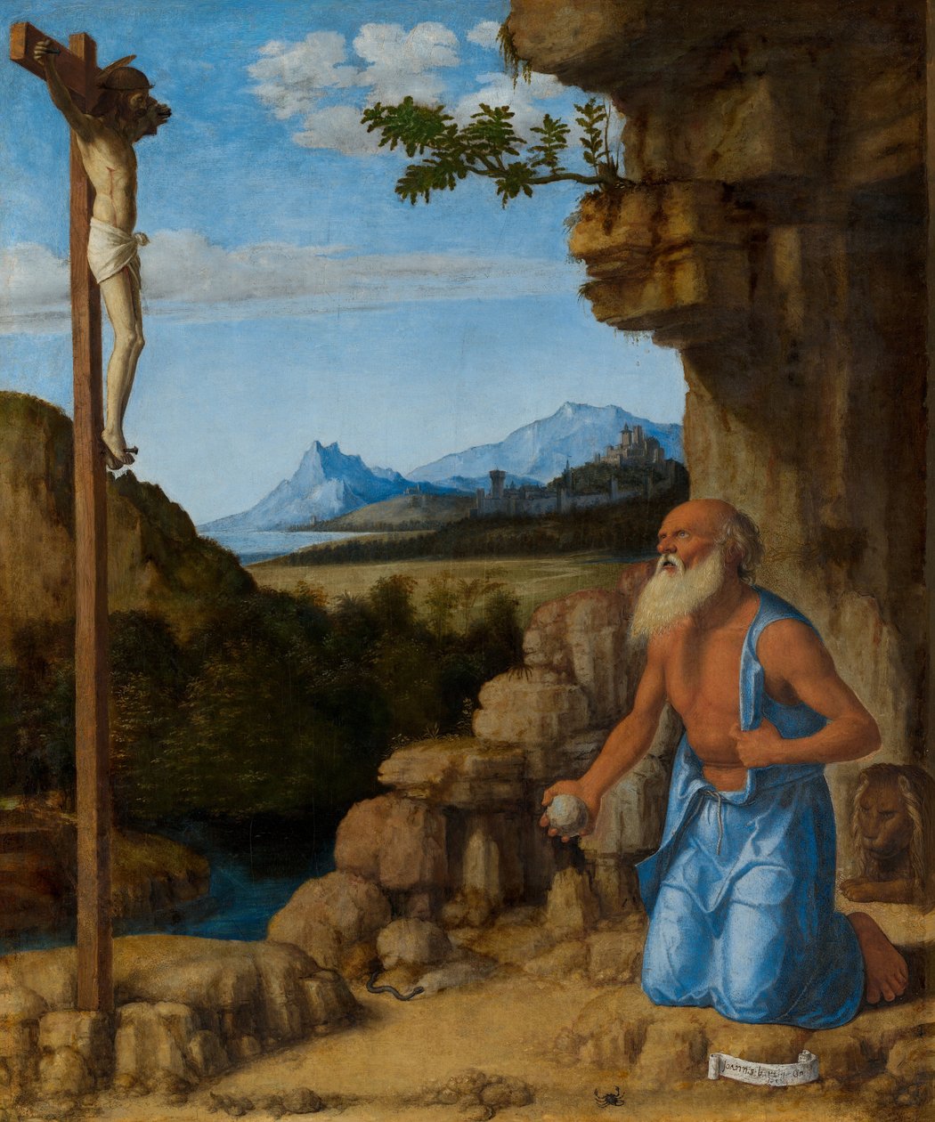 Vahşi Doğada Aziz Jerome, c. 15001505. by Giovanni Battista Cima da Conegliano