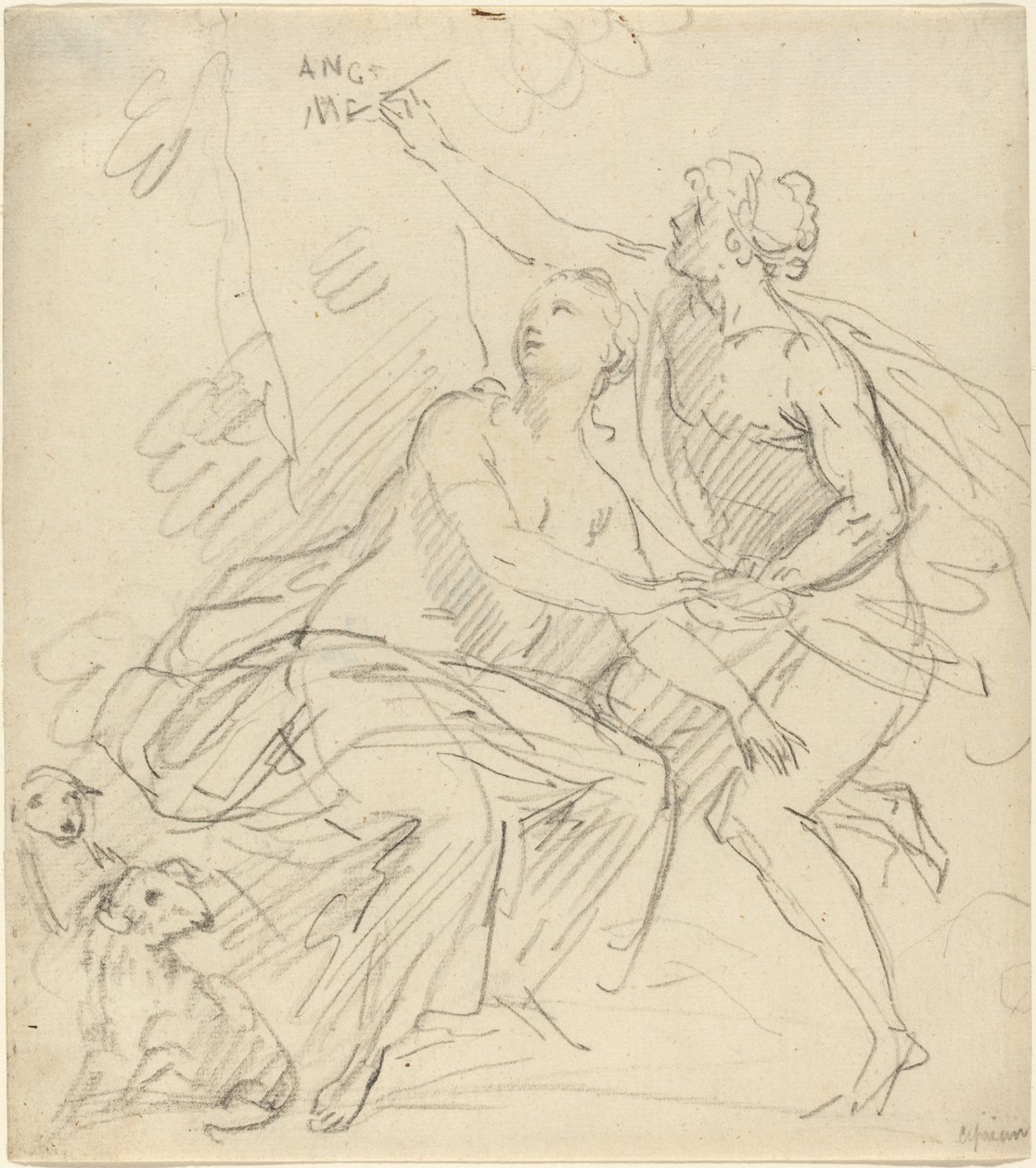 Angelica ve Medoro by Giovanni Battista Cipriani