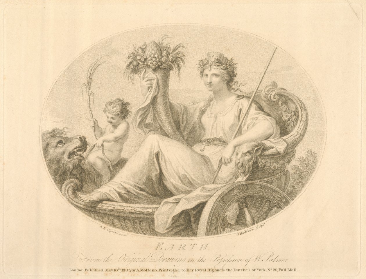 Francescco Bartolozzi (1727-1815) tarafından oyulmuş toprak, Londra, 1803 (lito) by Giovanni Battista Cipriani