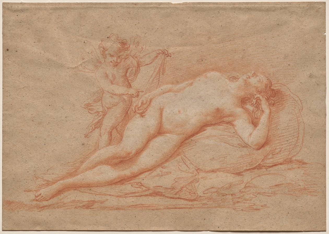 Cupid ile uzanmış çıplak by Giovanni Battista Cipriani