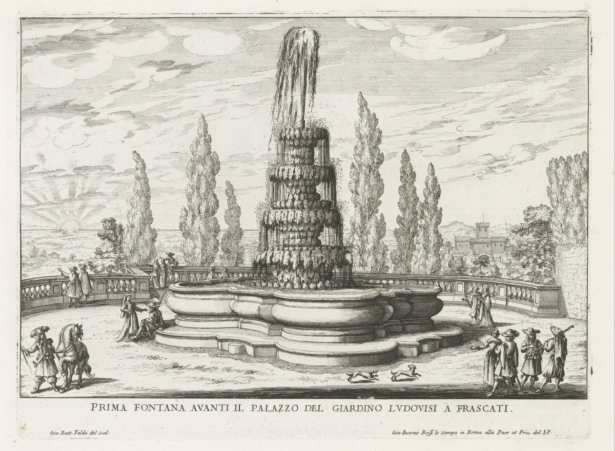 Fontein in de tuinen van de Villa Torlonia te Frascati Frascati