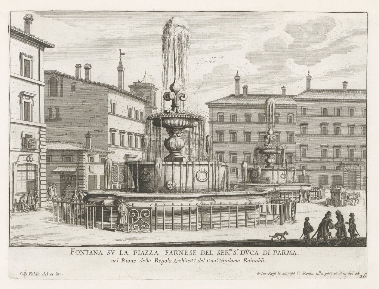 Fonteinen op Piazza Farnese te Roma Ser.mo s.r Duca di Parma
