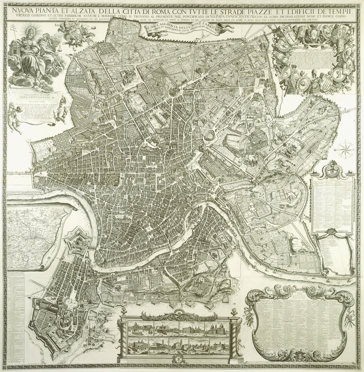 Roma Şehir Planı, 1730 by Giovanni Battista Falda