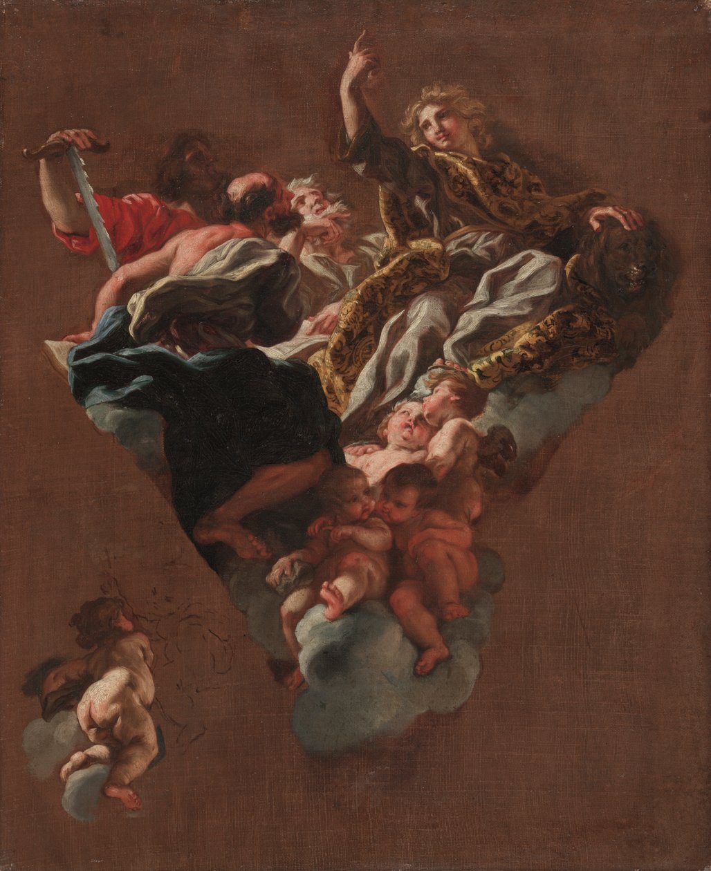 "İsrail'in Dört Peygamberi" için taslak (Il Gesu, Roma için) by Giovanni Battista Gaulli