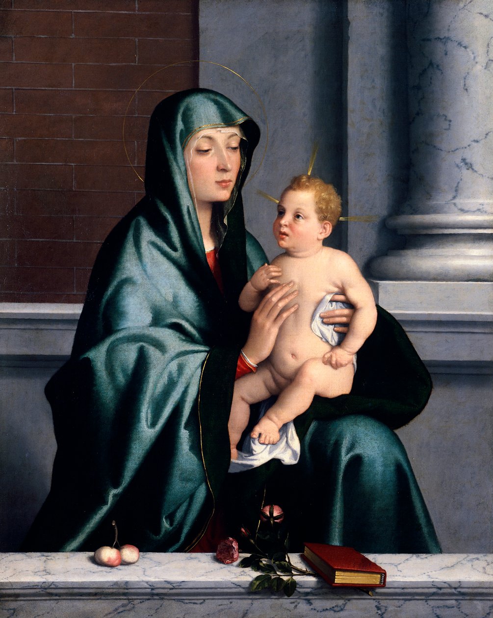 Madonna ve Çocuk, Giovanni Battista Moroni (yaklaşık 1525-1578) by Giovanni Battista Moroni