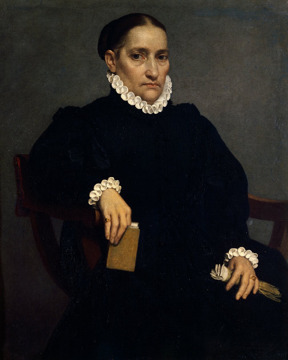 Giovanni Battista Moroni'nin siyahlı yaşlı kadın portresi (yaklaşık 1525-1578) by Giovanni Battista Moroni