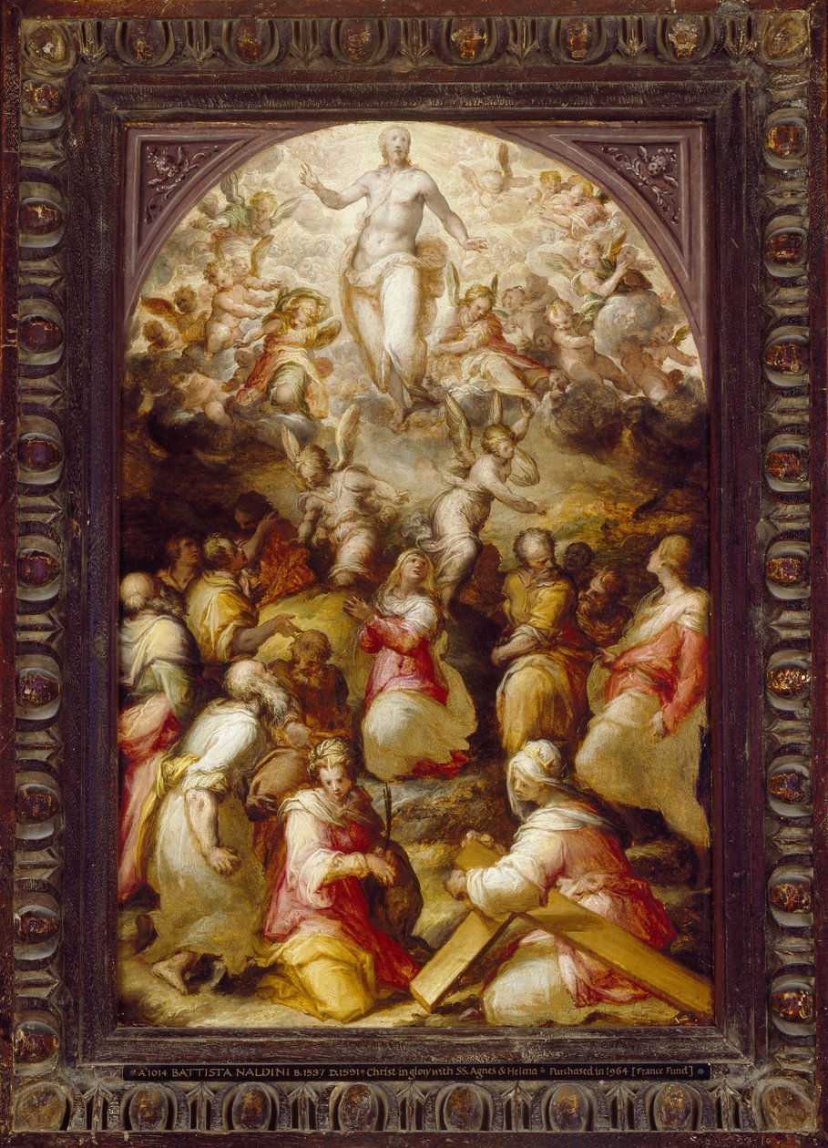 Aziz Agnes ve Helena ile Glory İsa, 16. yüzyıl by Giovanni Battista Naldini
