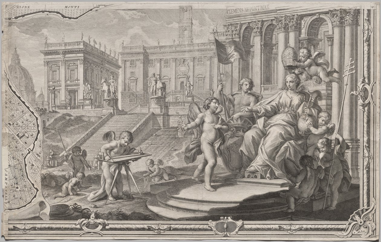 La Pianta Grande di Roma olarak bilinen MDCCXLVII yılında Giambattista Nolli tarafından gün ışığına çıkarılan yeni Roma haritası by Giovanni Battista Nolli