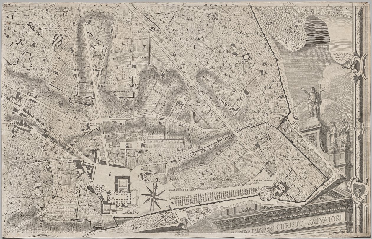 La Pianta Grande di Roma olarak bilinen MDCCXLVII yılında Giambattista Nolli tarafından gün ışığına çıkarılan yeni Roma haritası by Giovanni Battista Nolli