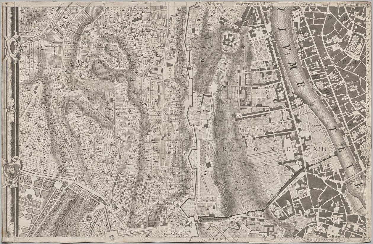 La Pianta Grande di Roma olarak bilinen MDCCXLVII yılında Giambattista Nolli tarafından gün ışığına çıkarılan yeni Roma haritası by Giovanni Battista Nolli