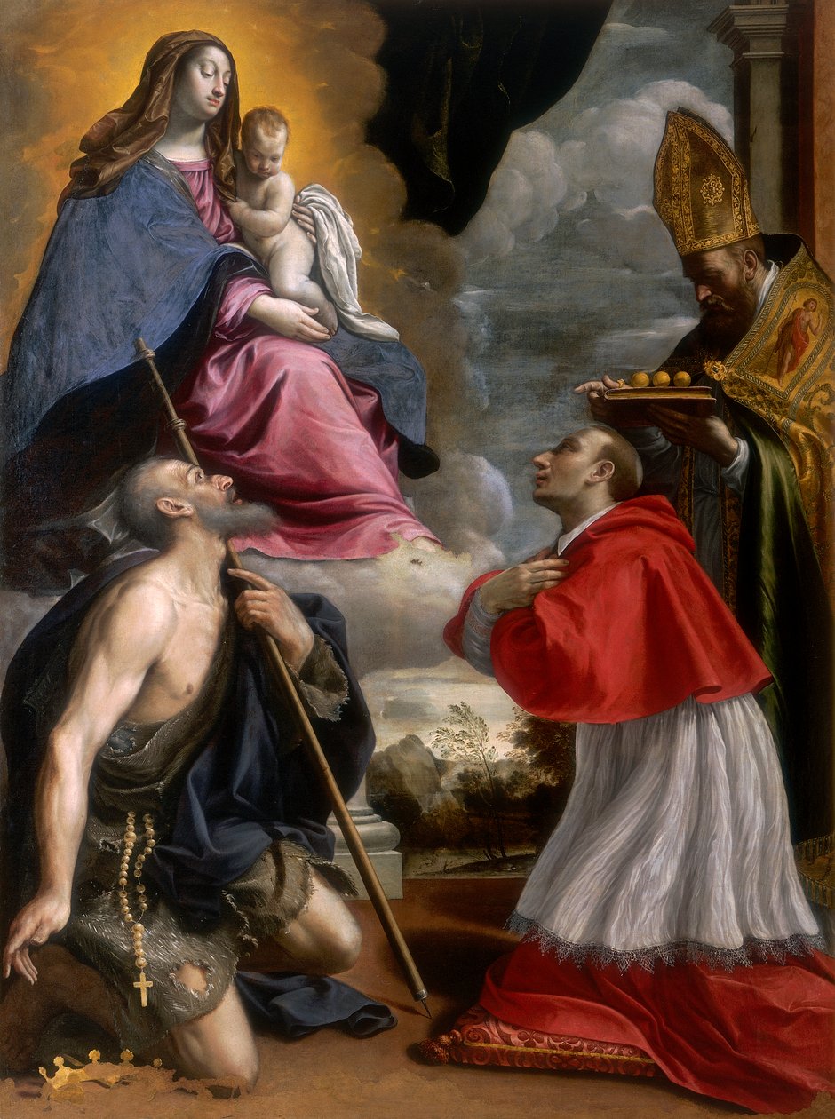 Çocuk ve Azizler ile Madonna by Giovanni Battista Pesari