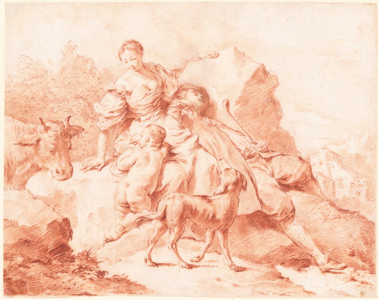 Dinlenme Çoban Ailesi by Giovanni Battista Piazzetta