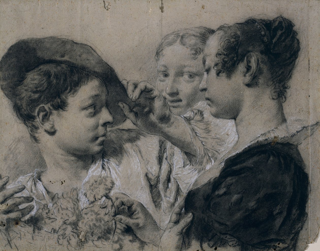 Genç Bir Kadının Genç Bir Adamdan Pembe Alması by Giovanni Battista Piazzetta
