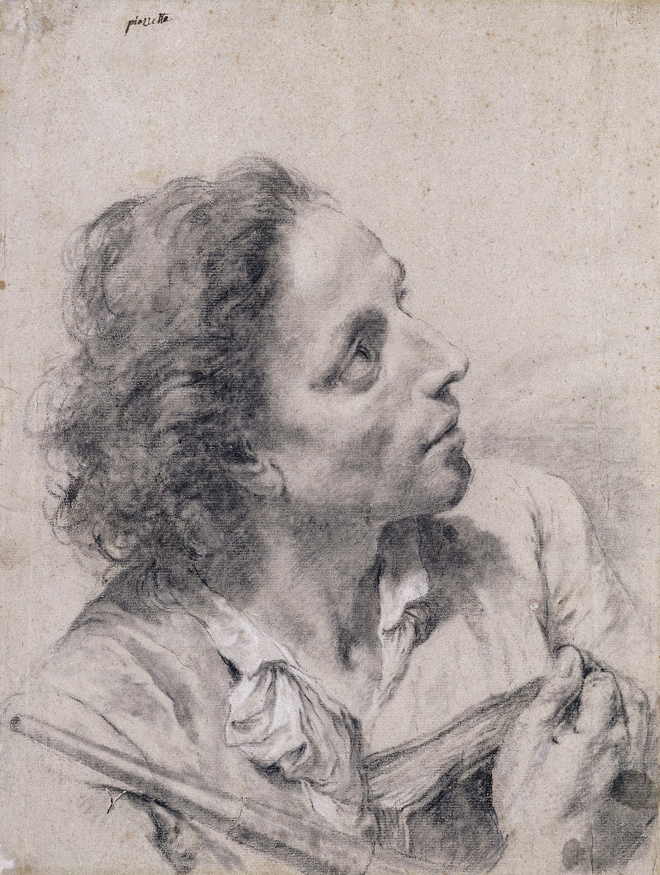 Bir Kitap ve Teleskop Tutarak Sağa Bakan Bir Astronom, by Giovanni Battista Piazzetta