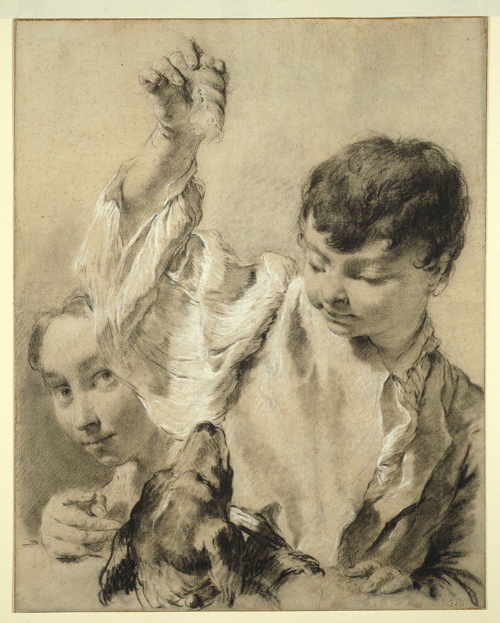 Giacomo Bir Köpeği Besliyor by Giovanni Battista Piazzetta