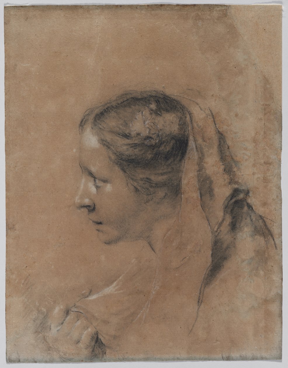 Profilde Eşarplı Bir Kadının Başkanı. by Giovanni Battista Piazzetta