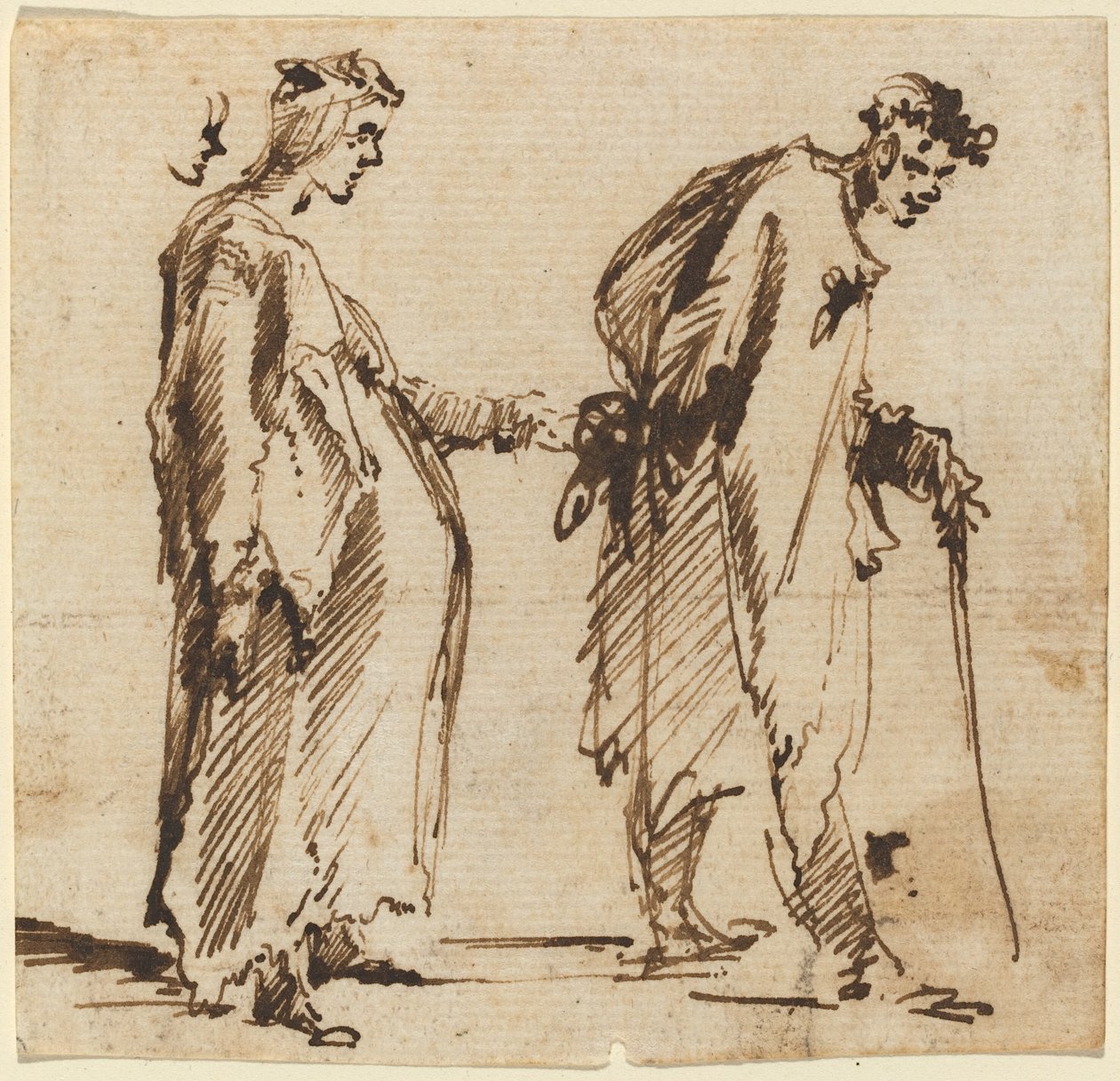 Hamile Bir Genç Kadın ve Asalı Genç Bir Adam by Giovanni Battista Piranesi