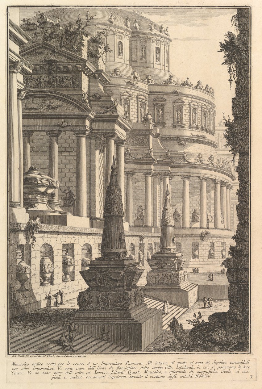 Bir Roma İmparatoru Mausoleo antico eretto per..., ca. 1750. by Giovanni Battista Piranesi