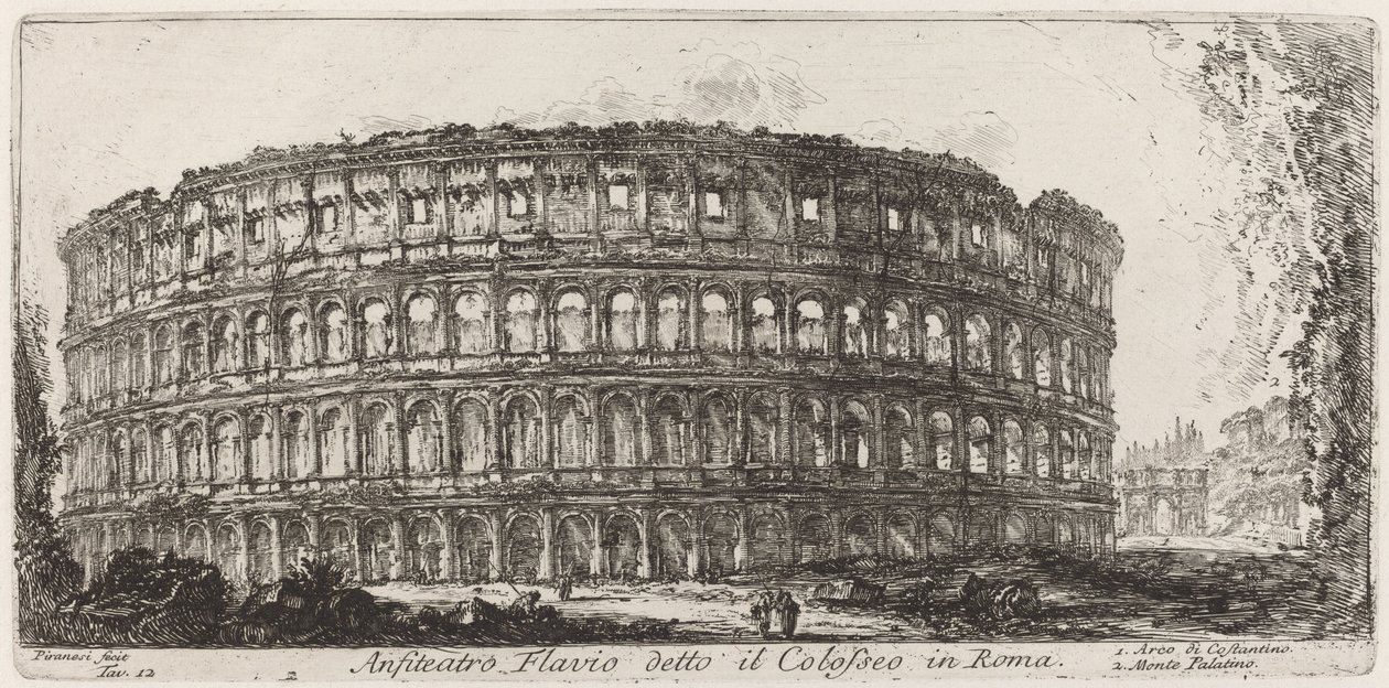 Kolezyum olarak bilinen Flavian Amfitiyatrosu by Giovanni Battista Piranesi