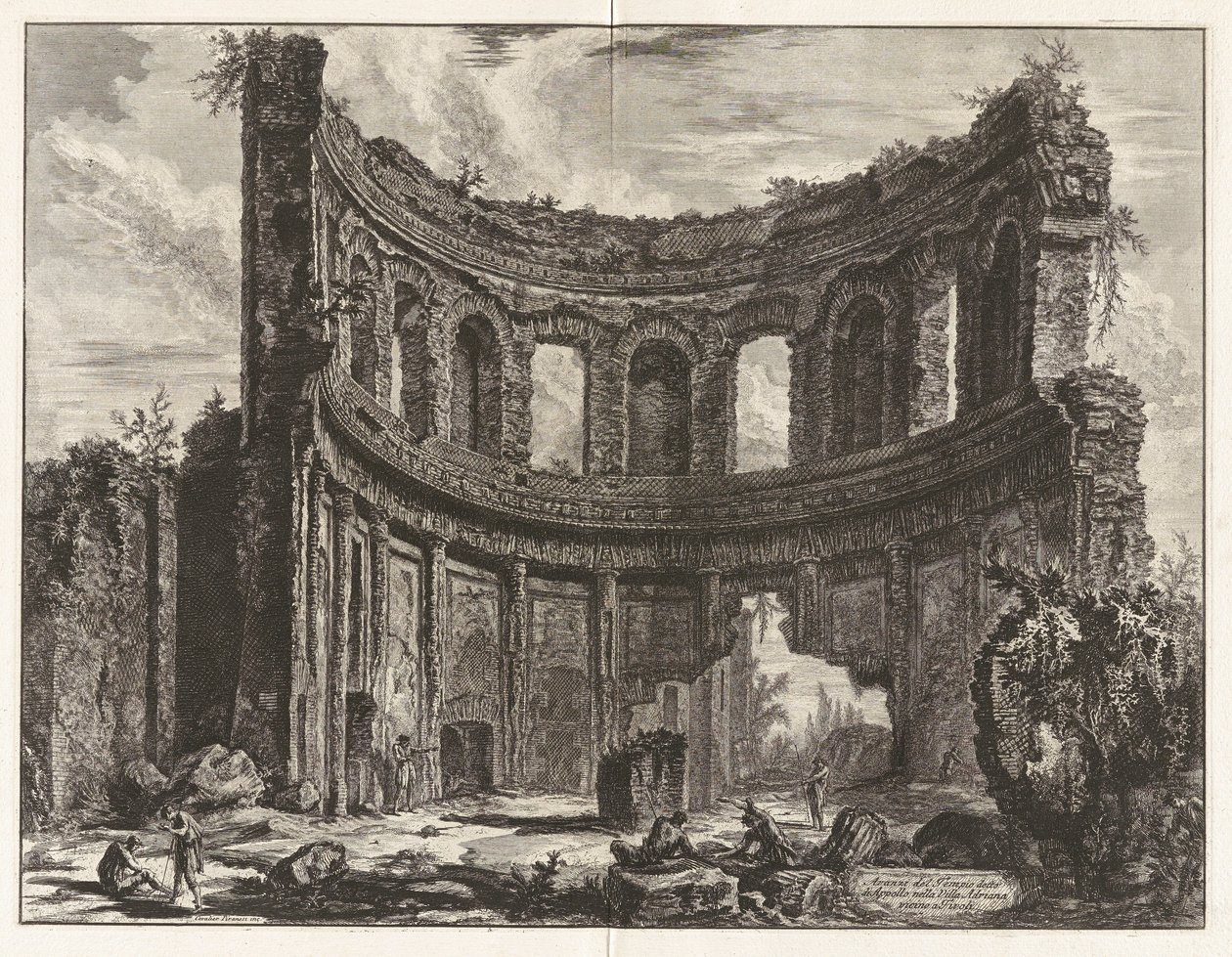 Hadrianus'ta Apollon Olduğu Söylenen Tapınak Kalıntıları by Giovanni Battista Piranesi