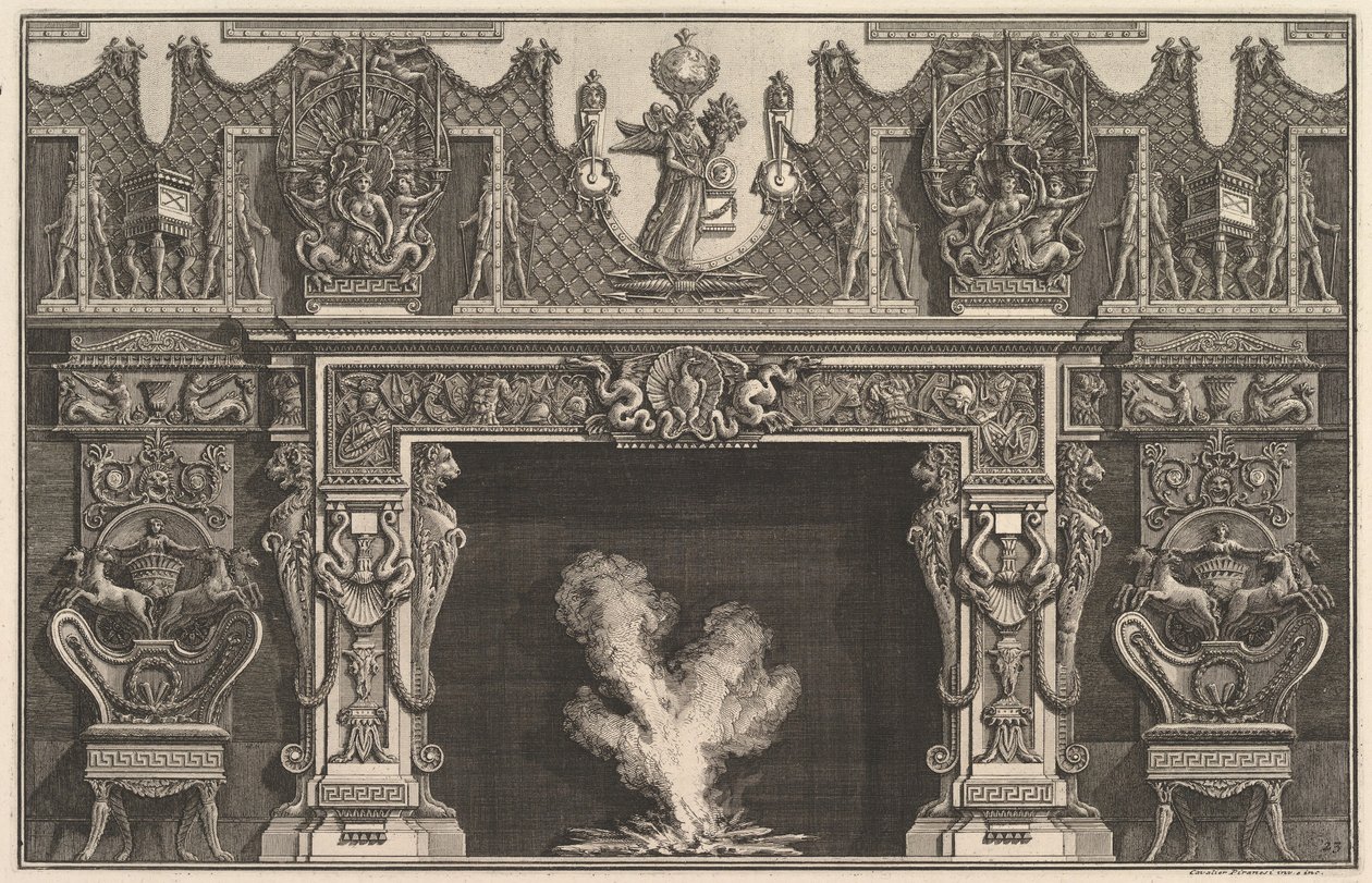 Üstte bir ganimet frizi bulunan, lentonun ortasındaki kabuklu kuş..., 1769 . by Giovanni Battista Piranesi