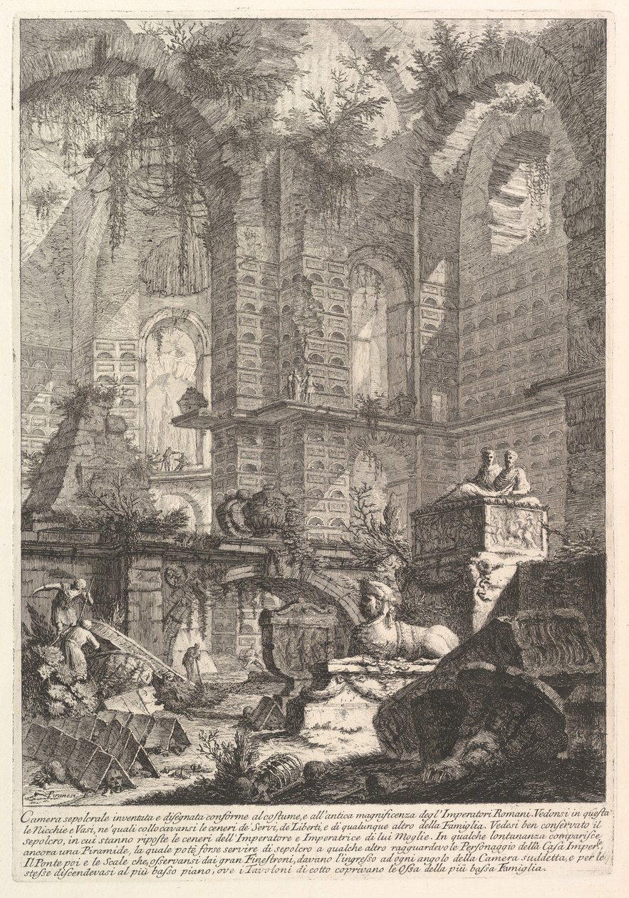 Mezar odası, geleneklere ve antik ihtişama göre icat edildi ve tasarlandı ..., yaklaşık. 1750. by Giovanni Battista Piranesi