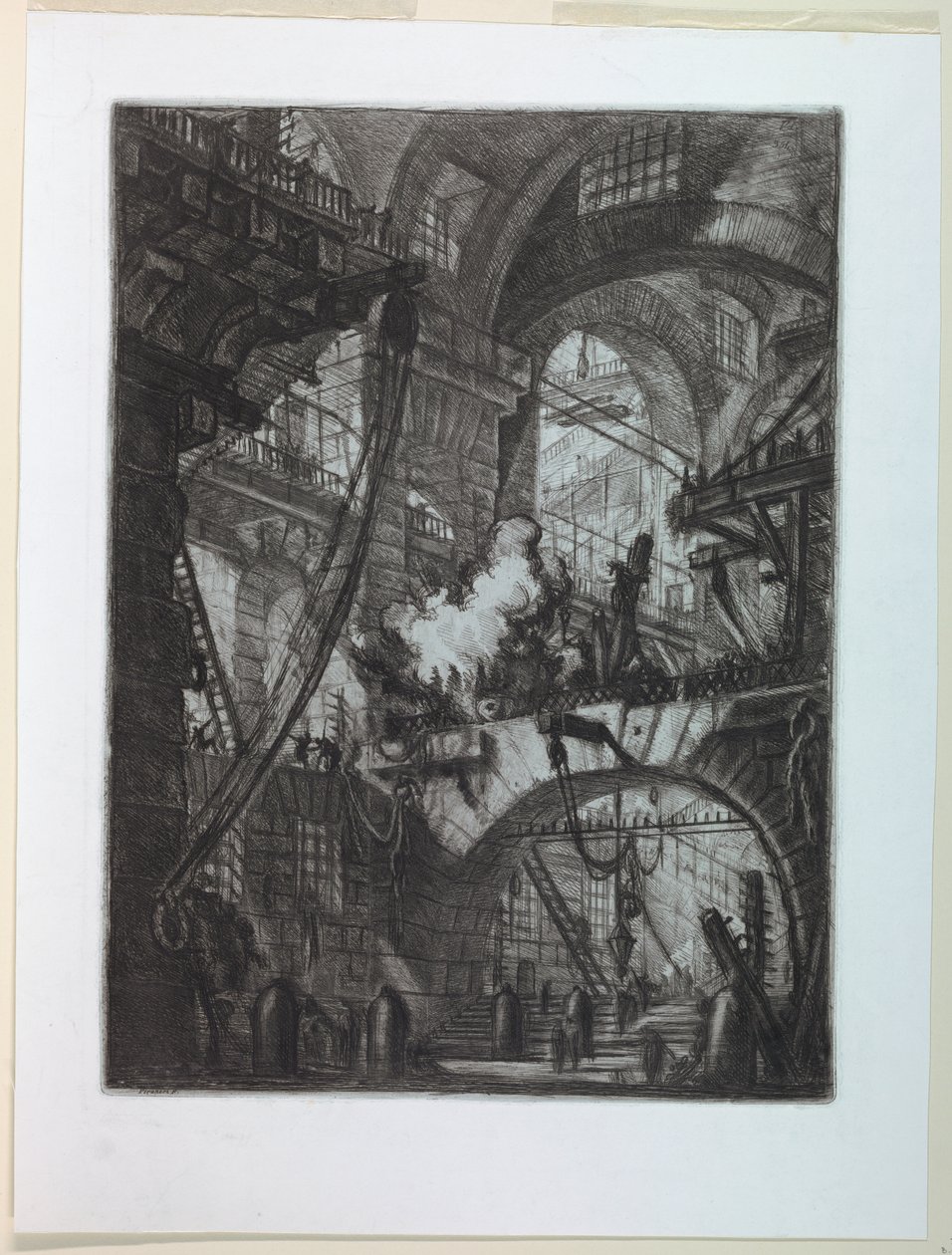 Hapishaneler Serisi, Plaka VI by Giovanni Battista Piranesi