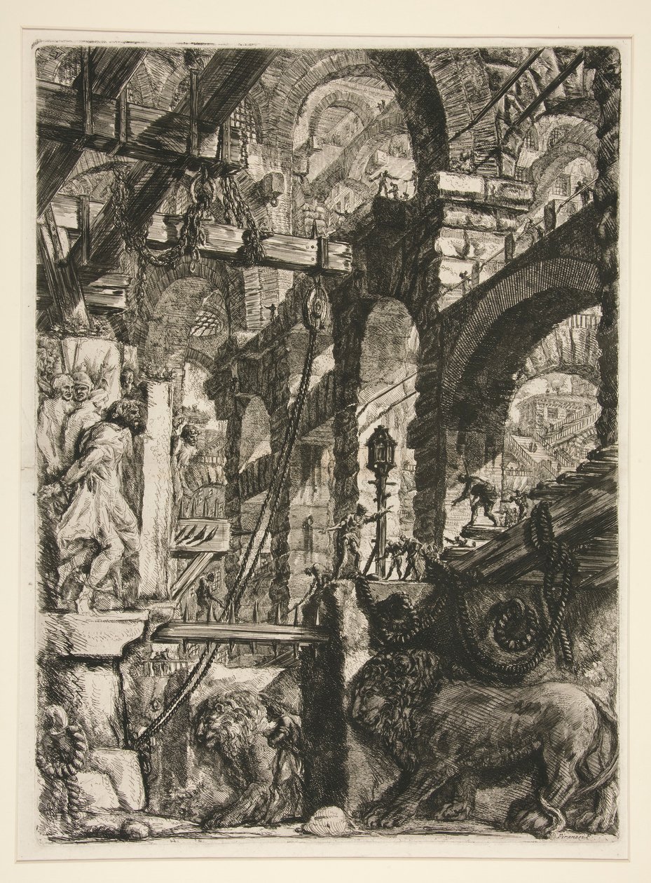 Carceri, V: Aslan Kabartmaları by Giovanni Battista Piranesi