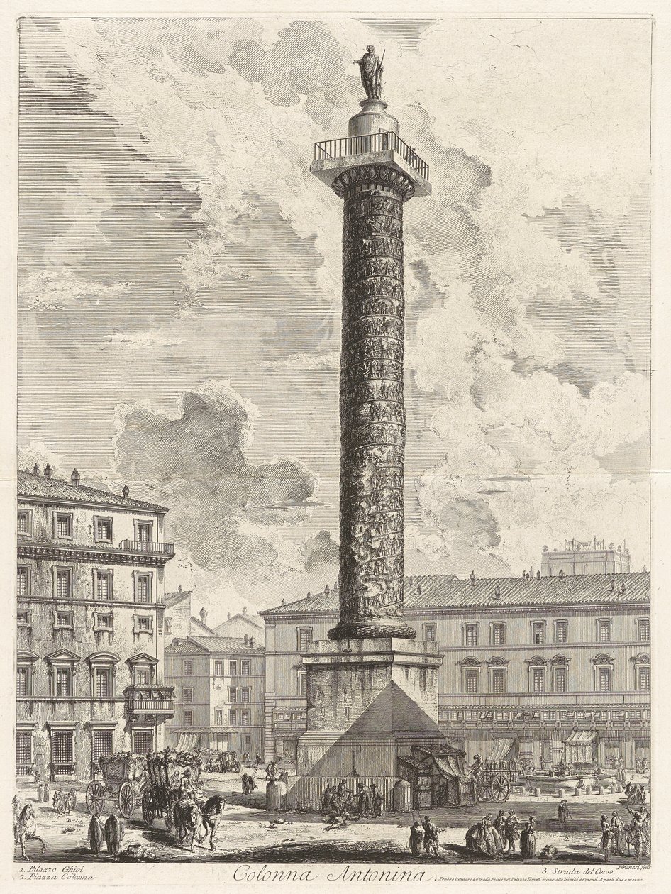 Colonna Antonina (Marcus Aurelius Sütunu), Vedute di Roma