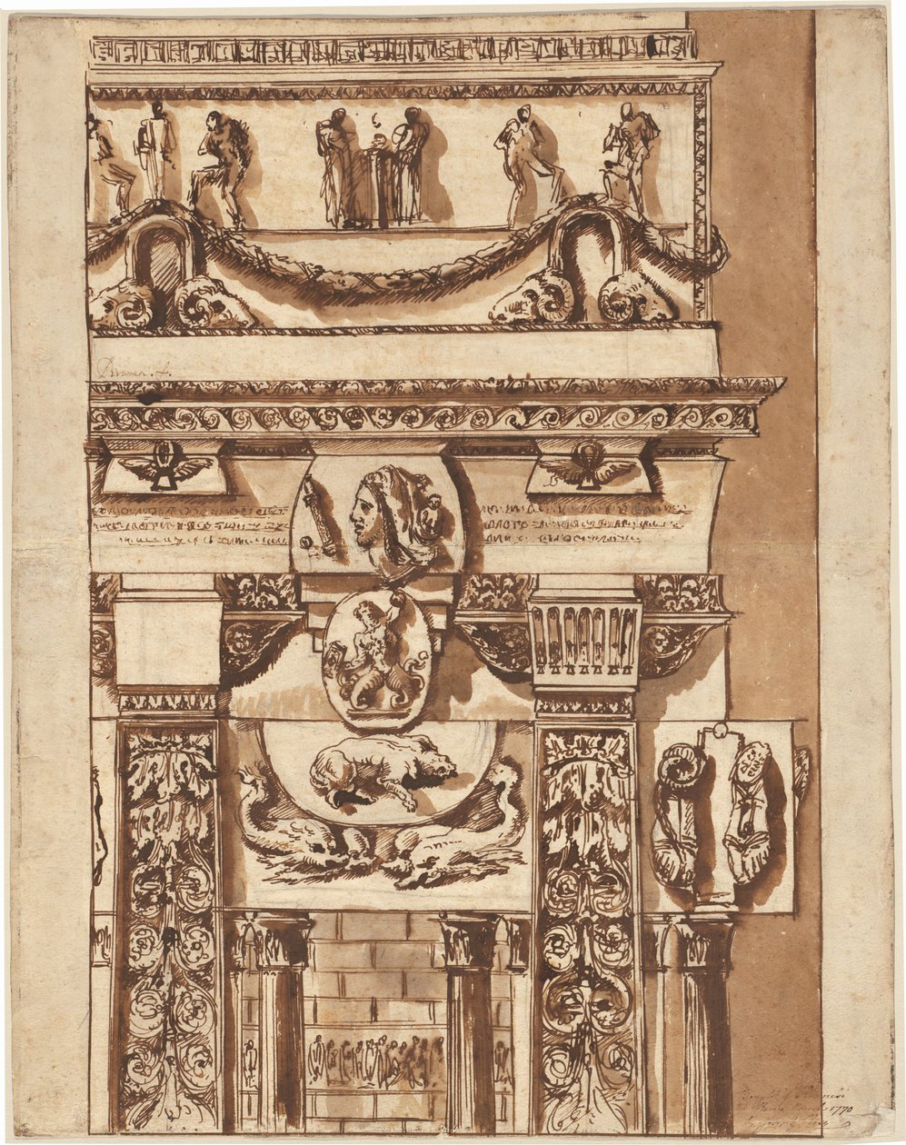 Tuhaf Süslü Bir Cephe Fantazisi by Giovanni Battista Piranesi