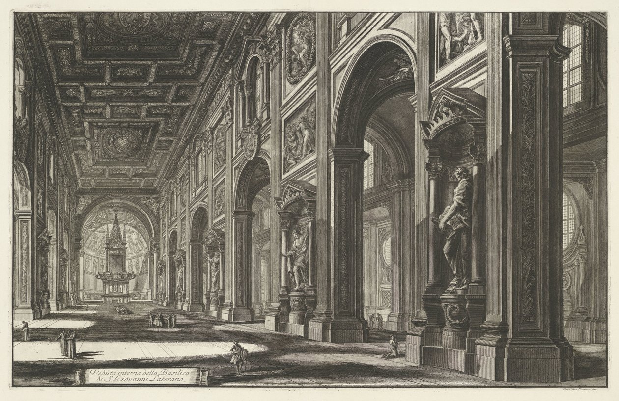Interieur van de Sint-Jan van Lateranen te Roma S. Giovanni Laterano Bazilikası