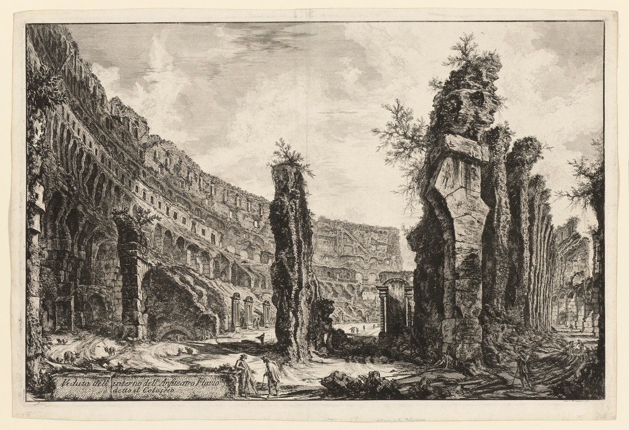 Views of Rome'dan Kolezyum'un iç görünümü by Giovanni Battista Piranesi
