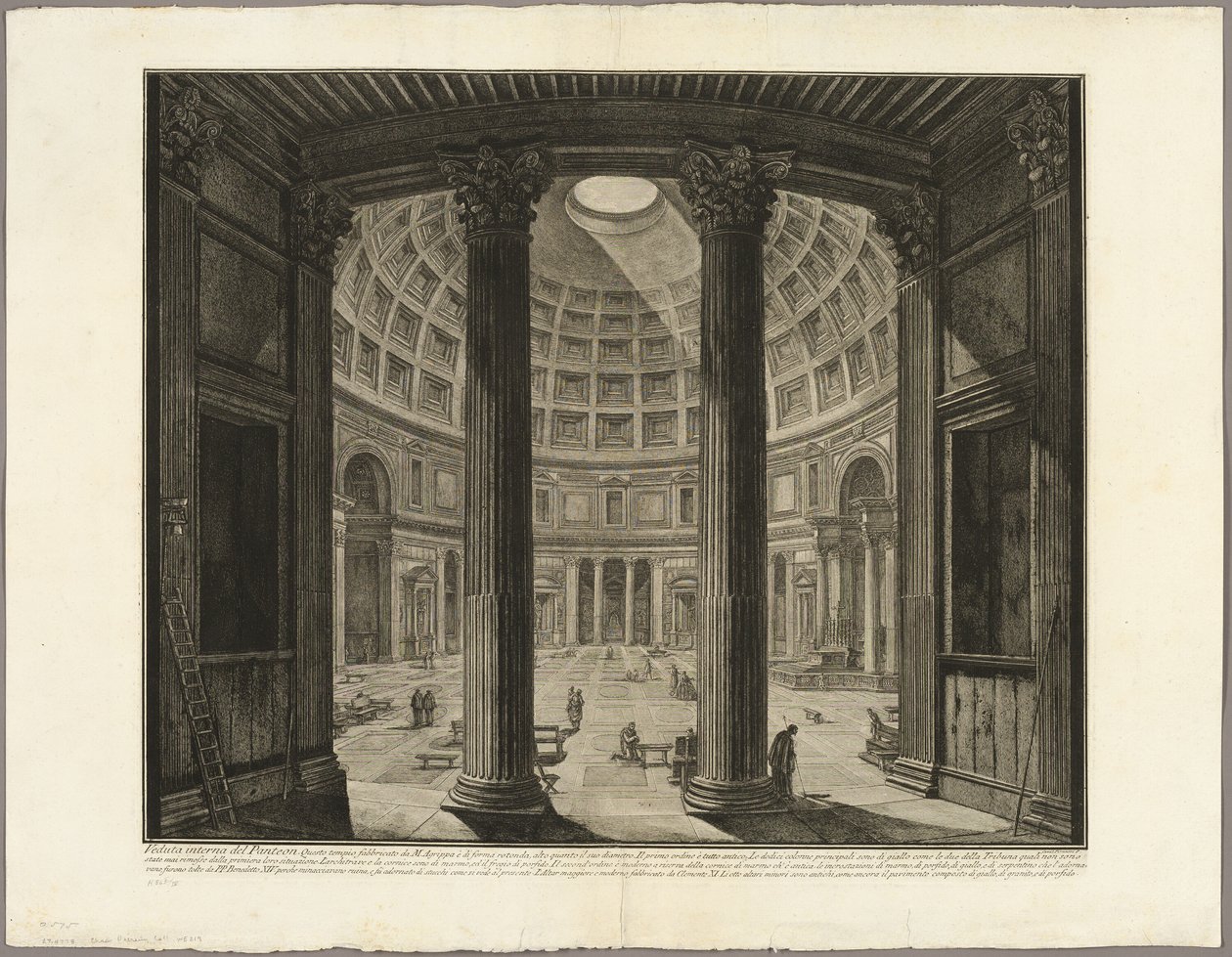 Views of Rome'dan Pantheon'un iç görünümü by Giovanni Battista Piranesi
