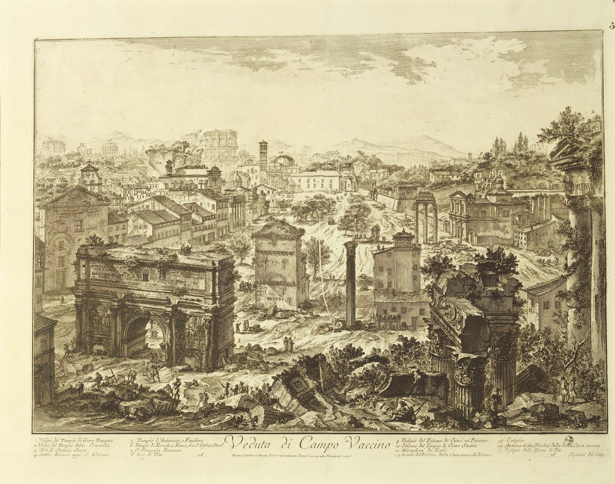 İtalya, Roma, Septimius Severus Kemeri ile Campo Vaccino