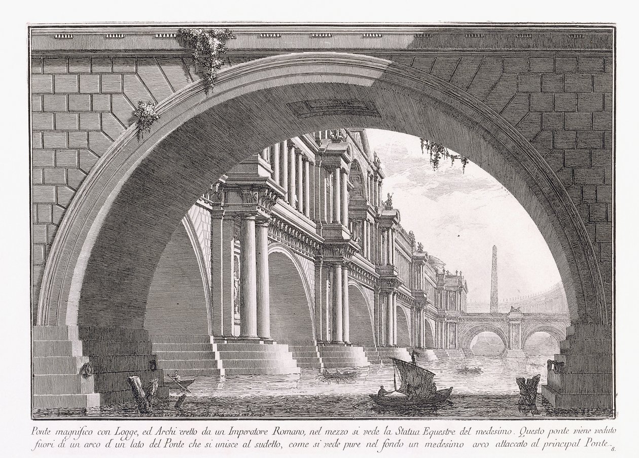 Loggia ile Muhteşem Köprü by Giovanni Battista Piranesi